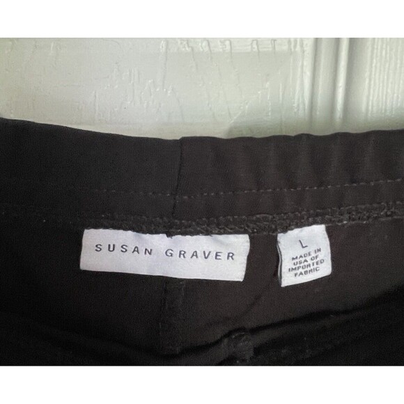 Susan Graver Straight Leg Pants Black Large Pull On Straight Women - Picture 6 of 12